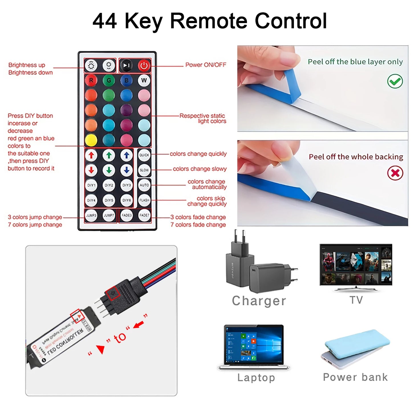 RGB LED Strip Lights (Remote)